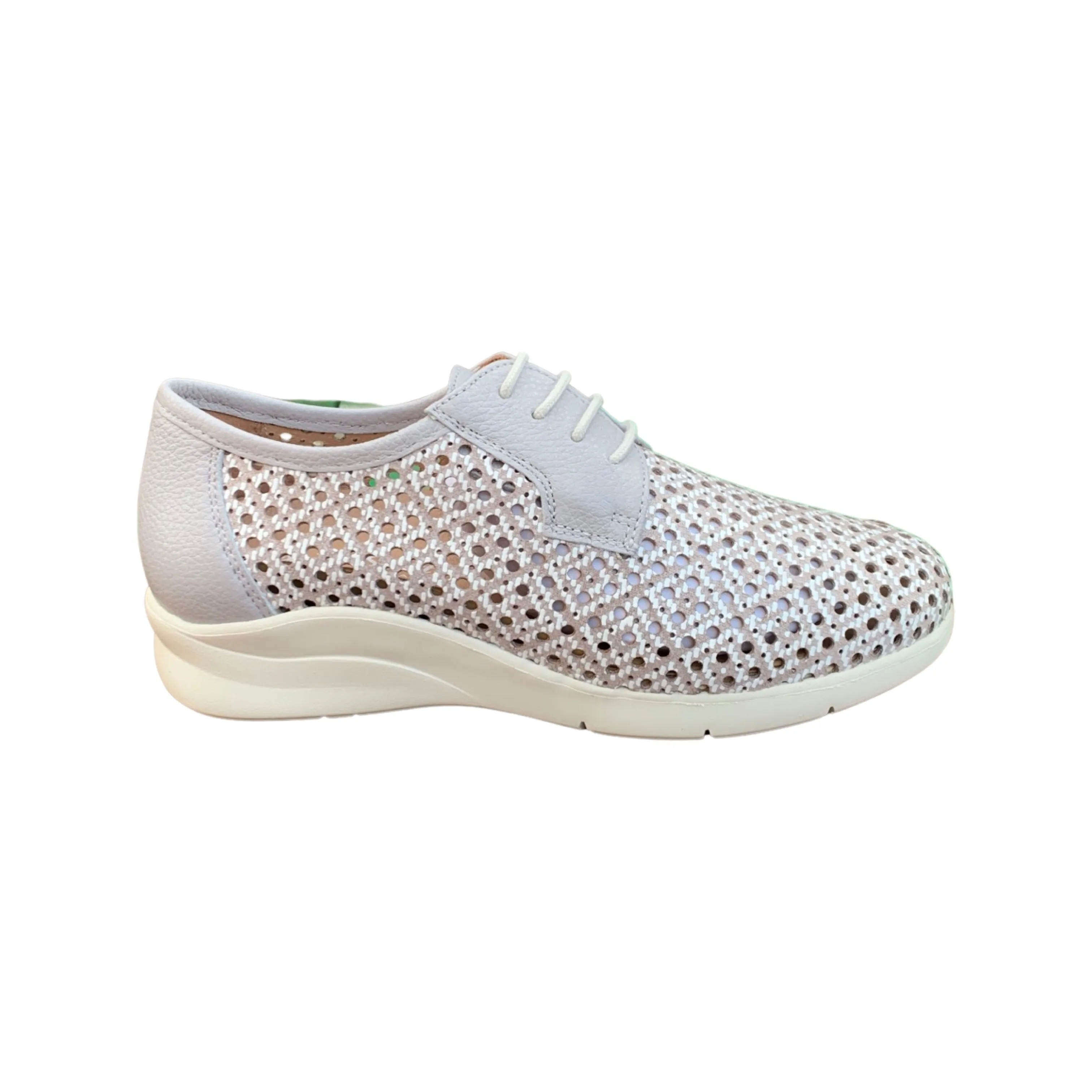 220615 Woven Look Neutral Lace Up