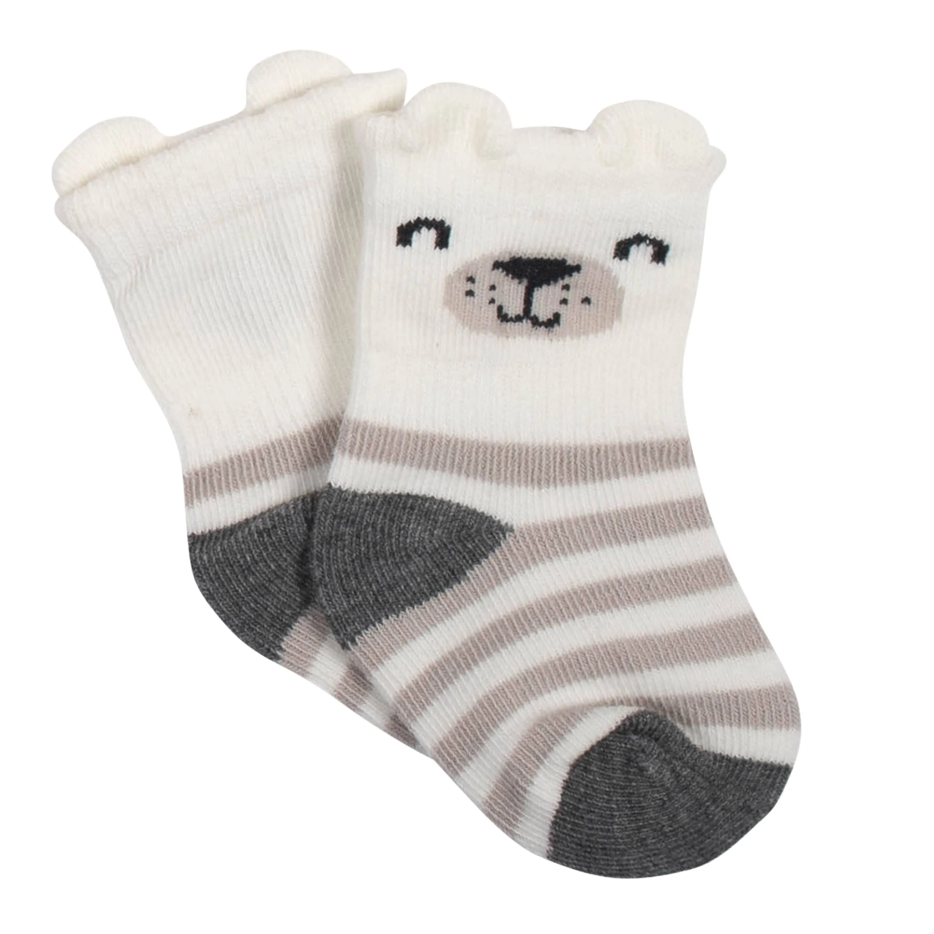 6-Pack Baby Boys Bear Jersey Crew Wiggle-Proof™ Socks