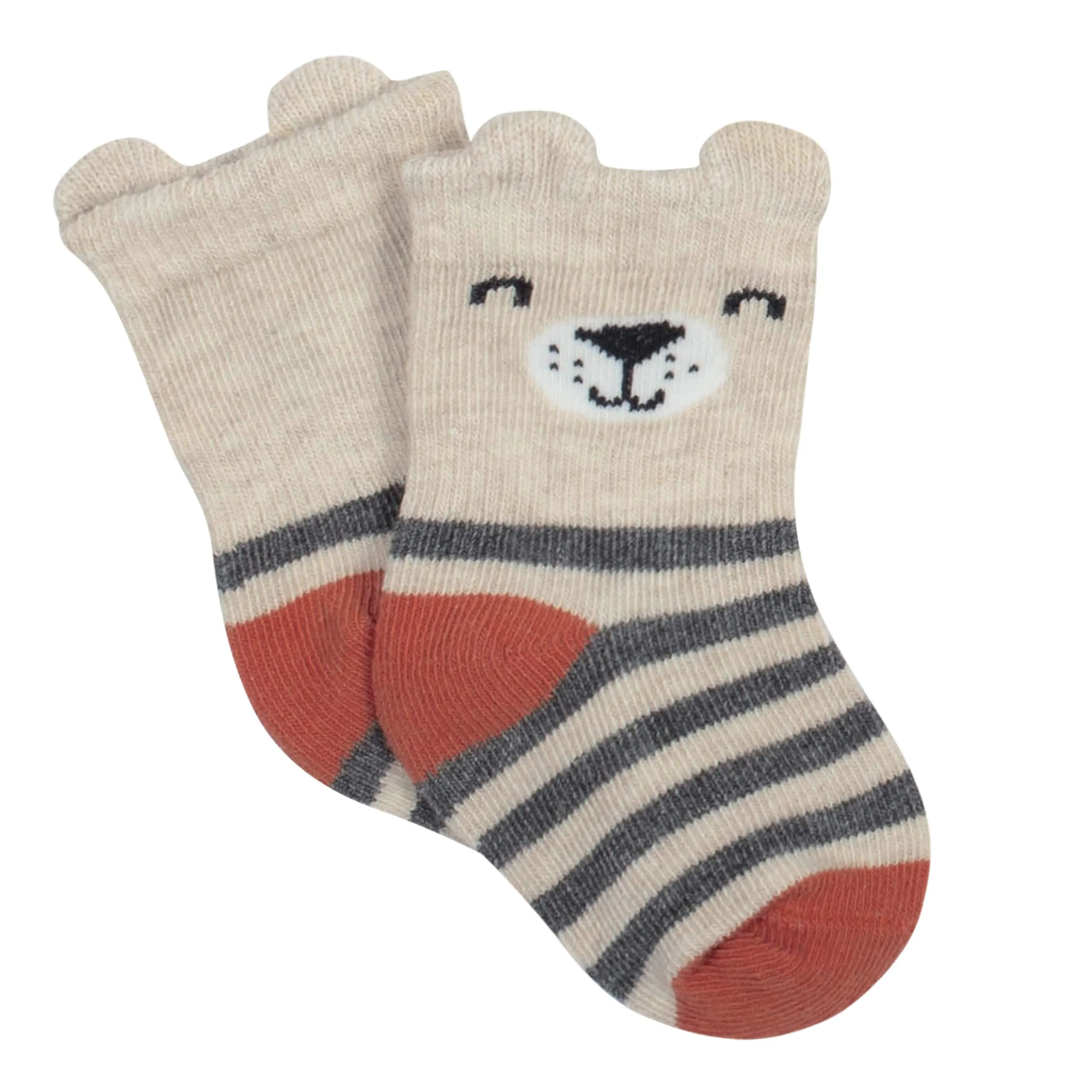 6-Pack Baby Boys Bear Jersey Crew Wiggle-Proof™ Socks