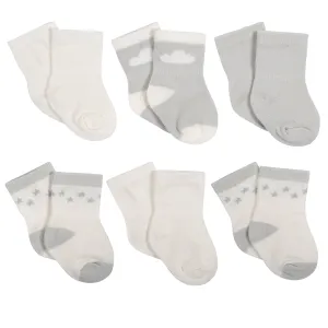 6-Pack Baby Giraffe Jersey Crew Wiggle-Proof™ Socks