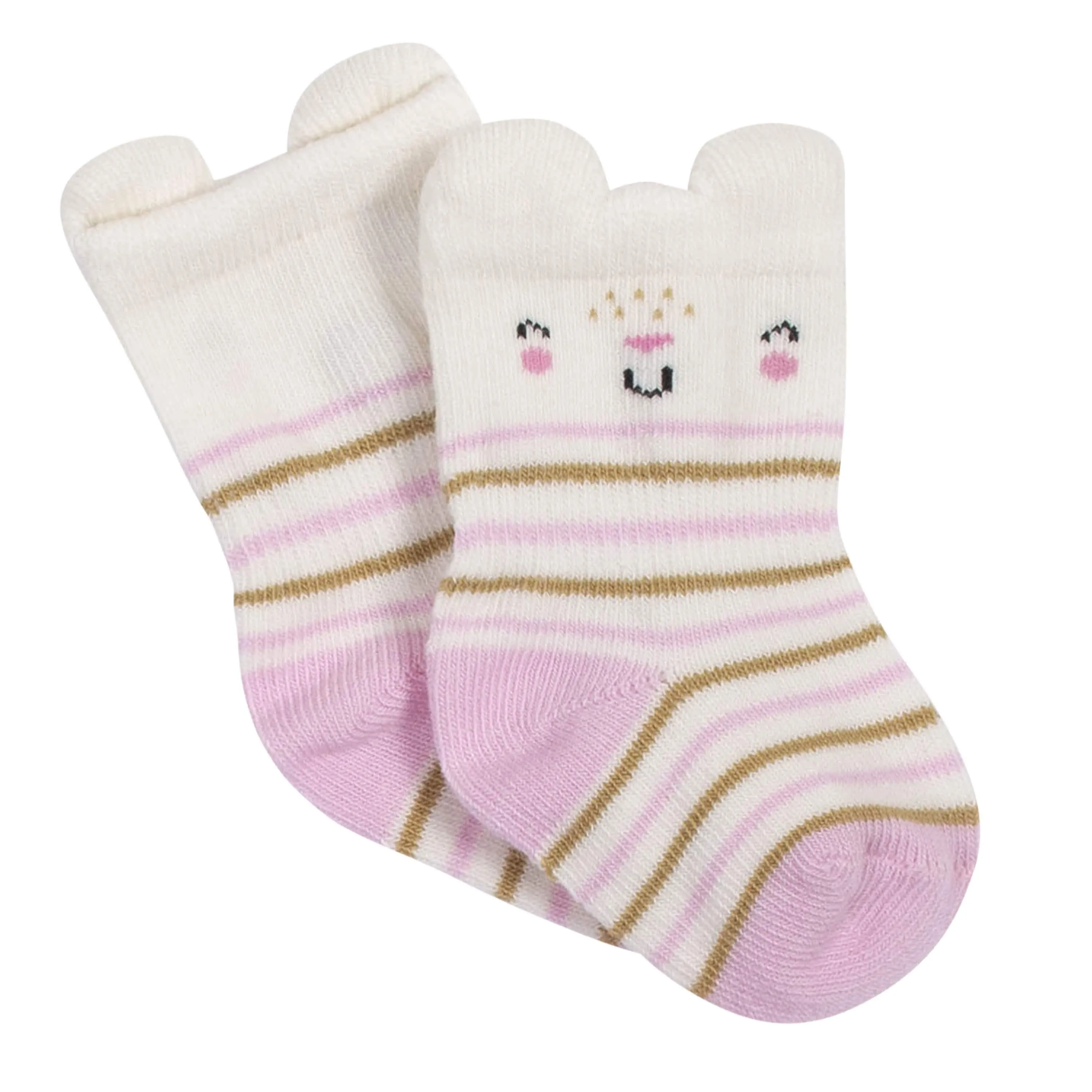 6-Pack Baby Girls Bunny Jersey Crew Wiggle-Proof™ Socks