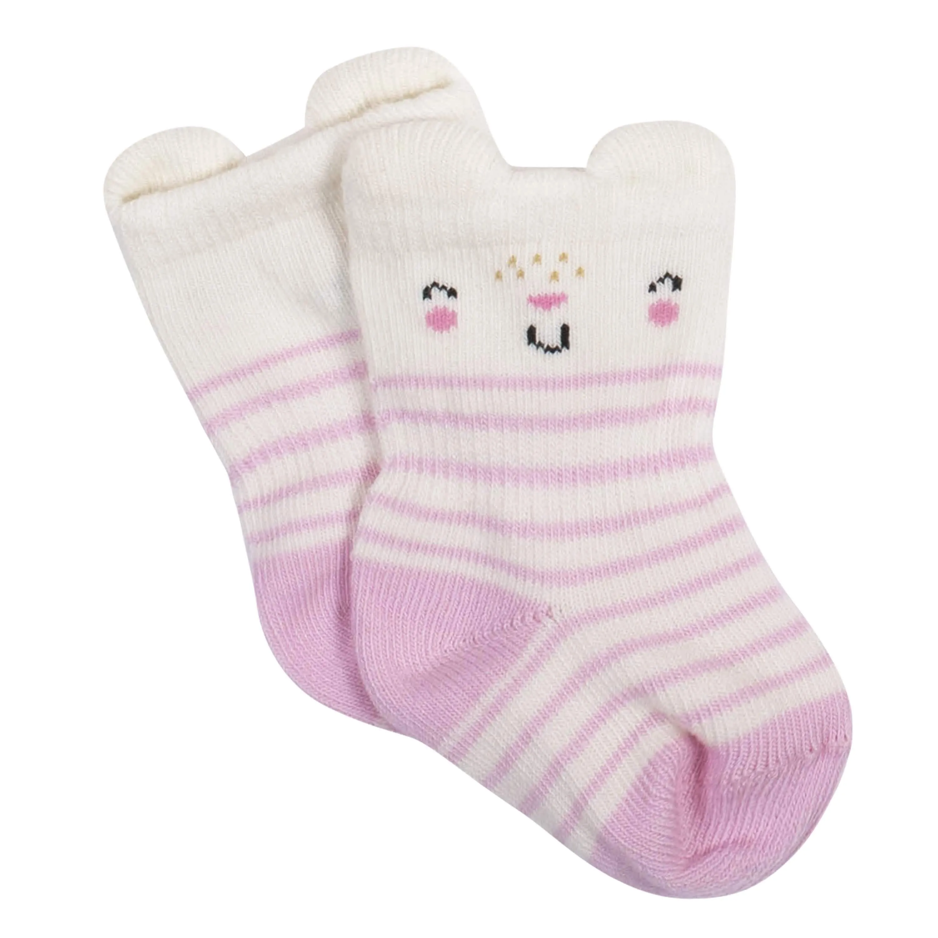 6-Pack Baby Girls Bunny Jersey Crew Wiggle-Proof™ Socks