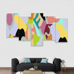 Abstract Wild Framed Five-Piece Mural