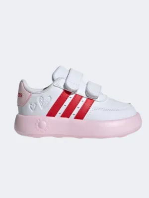 Adidas Breaknet 2 Infant Girls Sportswear Shoes White/Scarlet/Pink