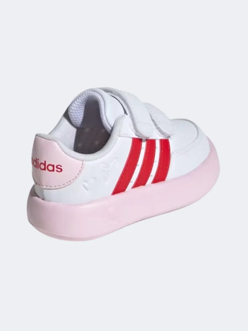 Adidas Breaknet 2 Infant Girls Sportswear Shoes White/Scarlet/Pink