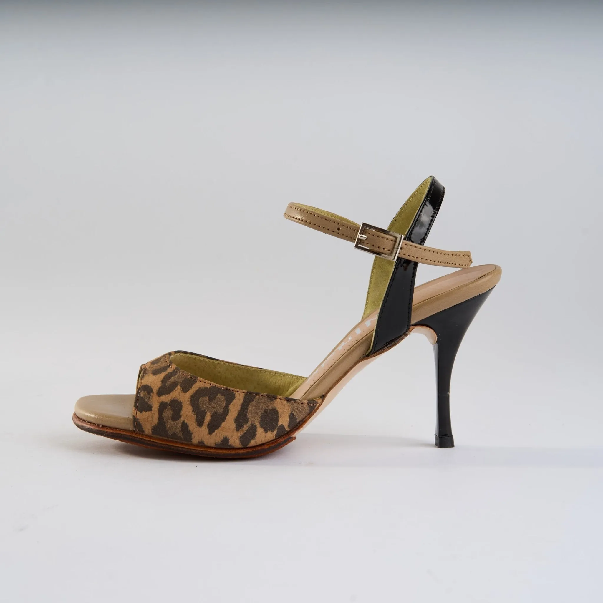 Animal Print and Black Patent Leather - Handmade Tango Shoes - Ema 4841