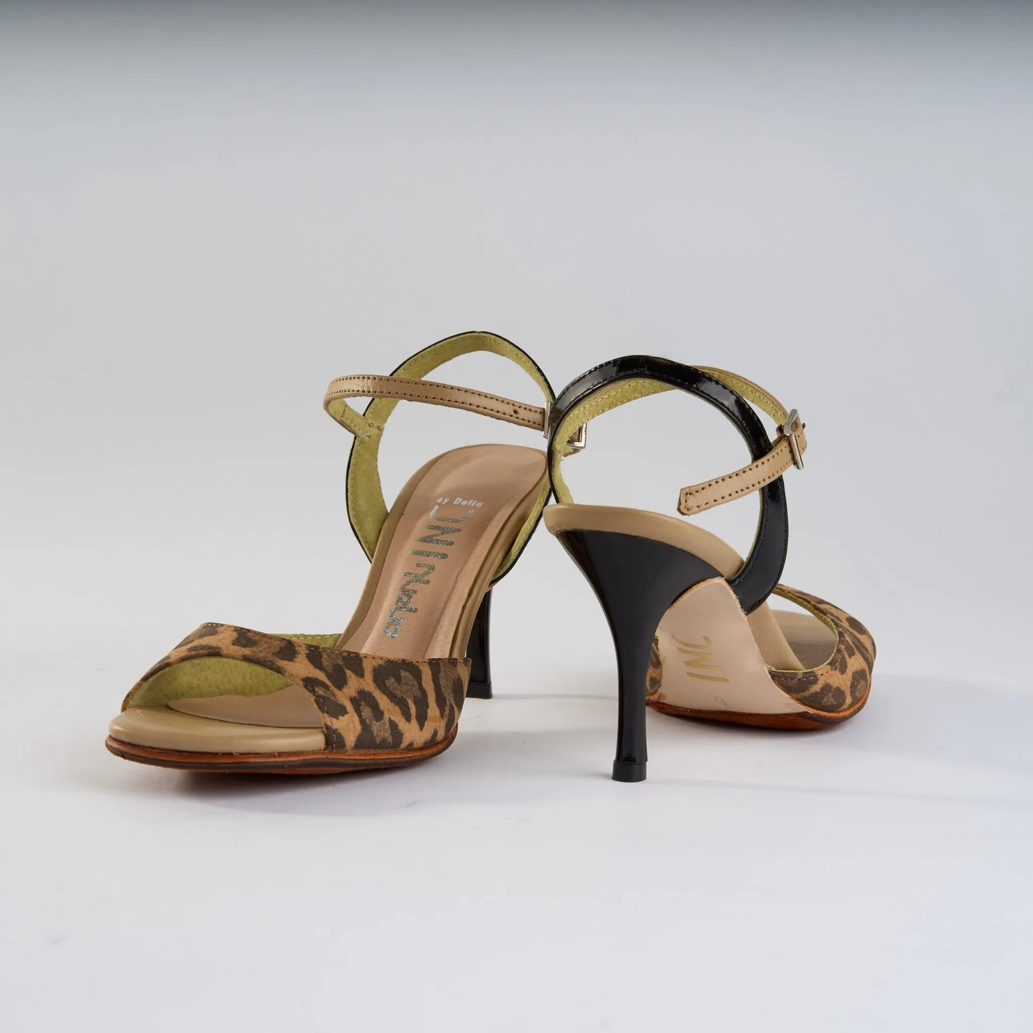 Animal Print and Black Patent Leather - Handmade Tango Shoes - Ema 4841