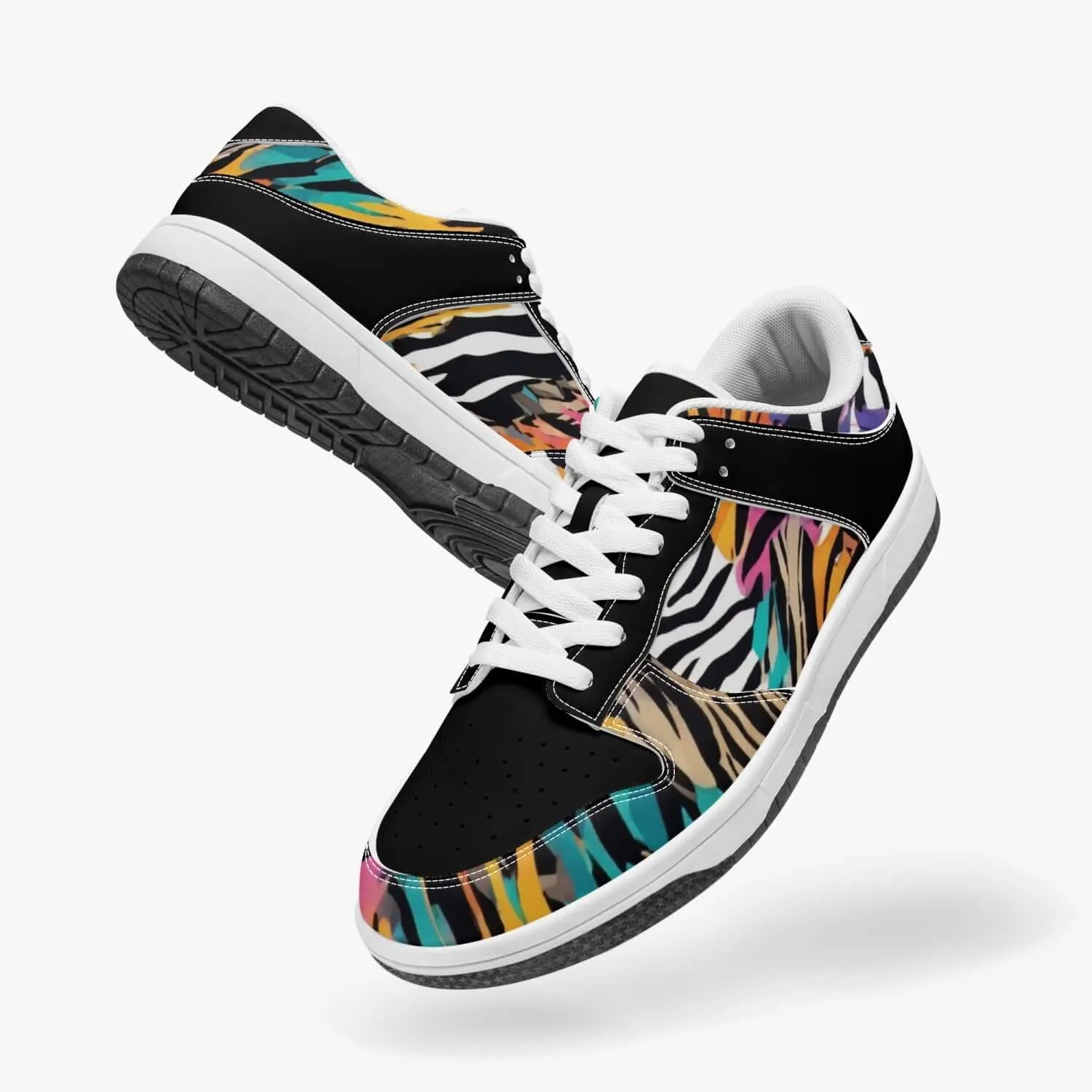 Animal Wild Dunk Stylish Low-Top Leather Black Sneakers