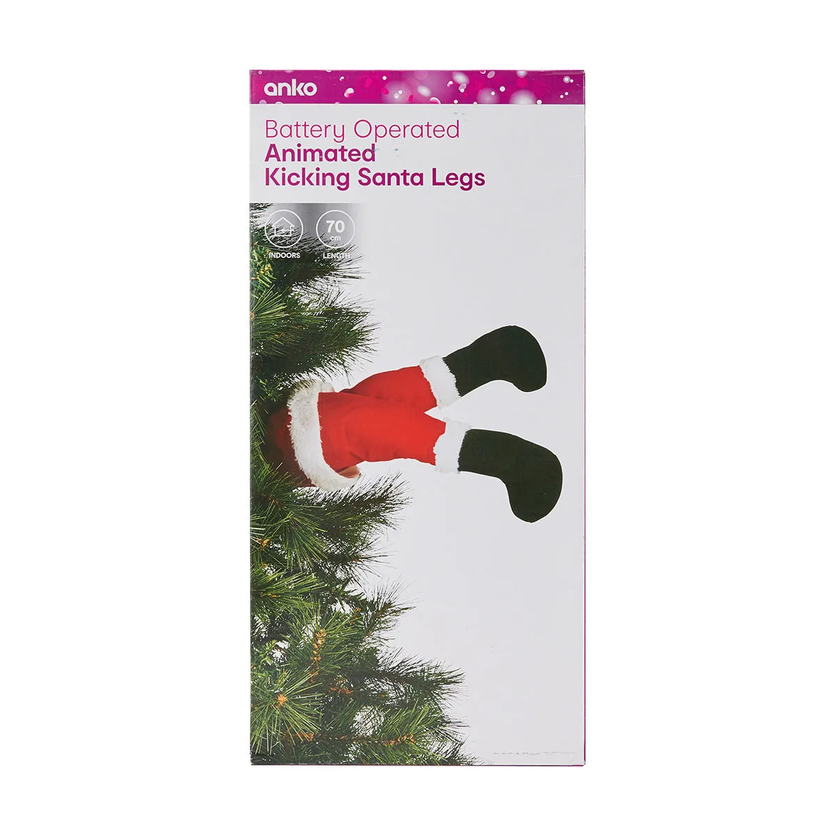 Animated Kicking Santa Legs - Red