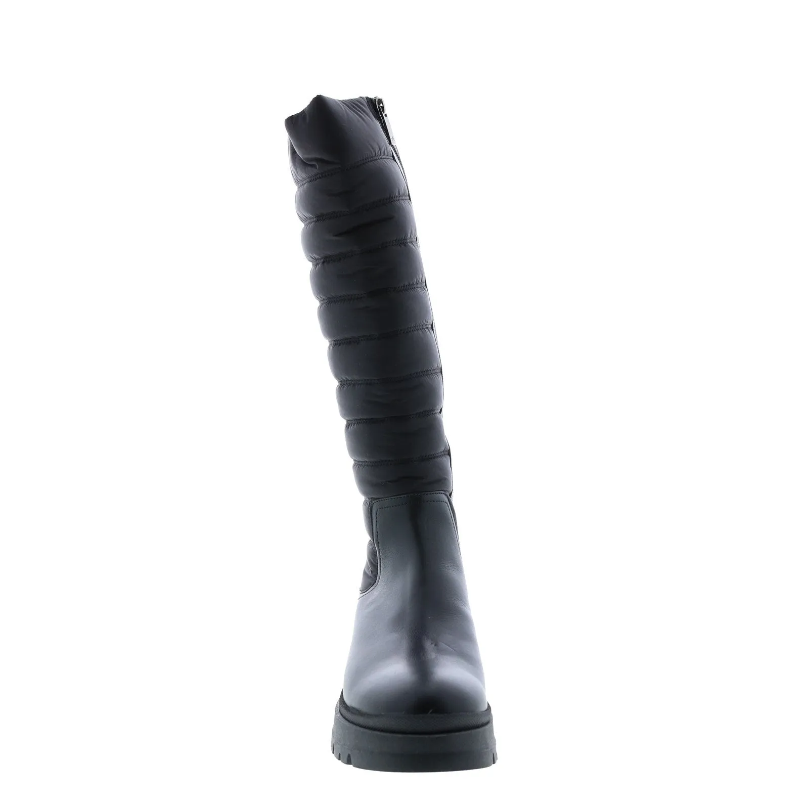 Aquatalia Skyla Calf Tech Nylon 34L3822-BBK Womens Black Leather Zipper Knee High Boots