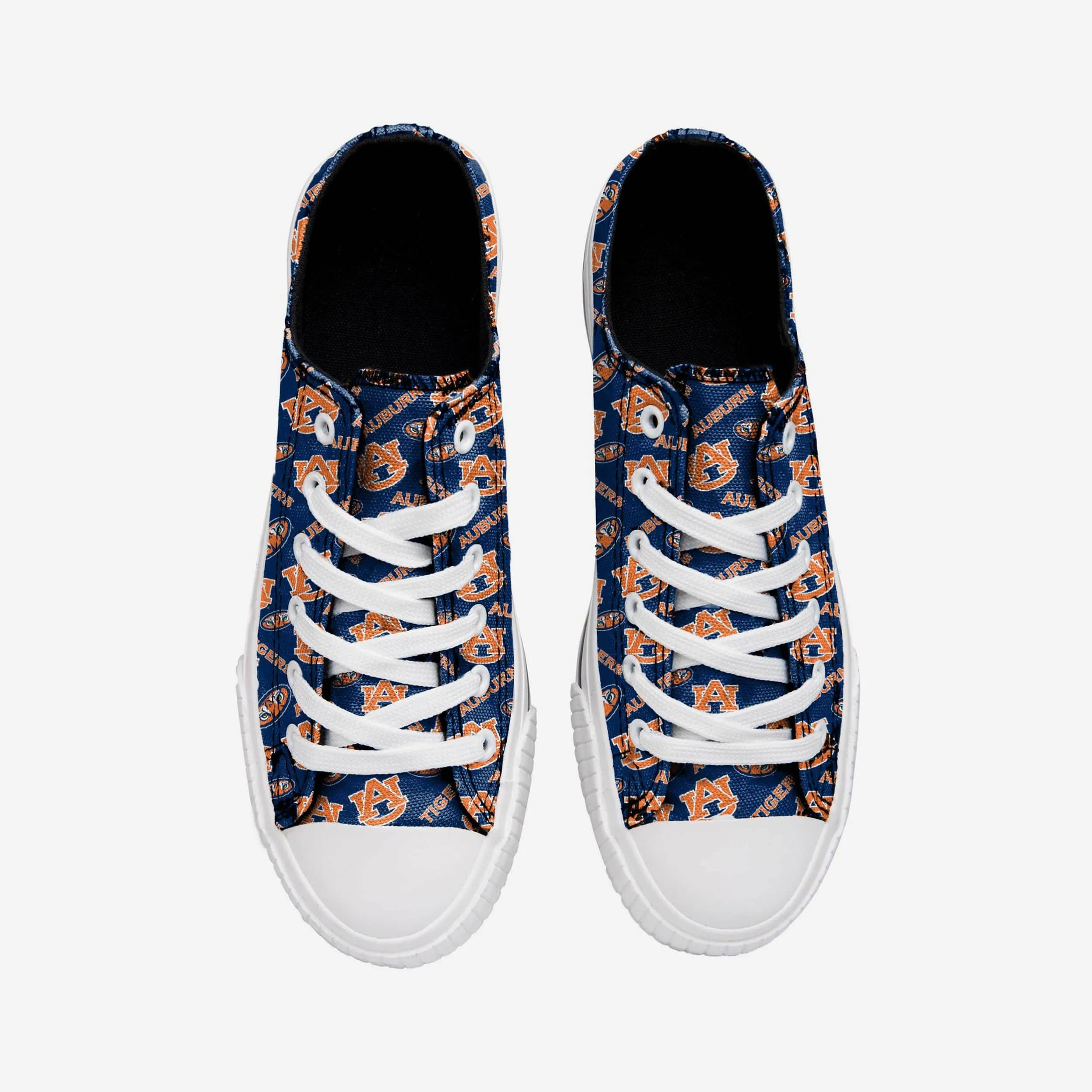 Auburn Tigers Womens Low Top Repeat Print Canvas Shoe