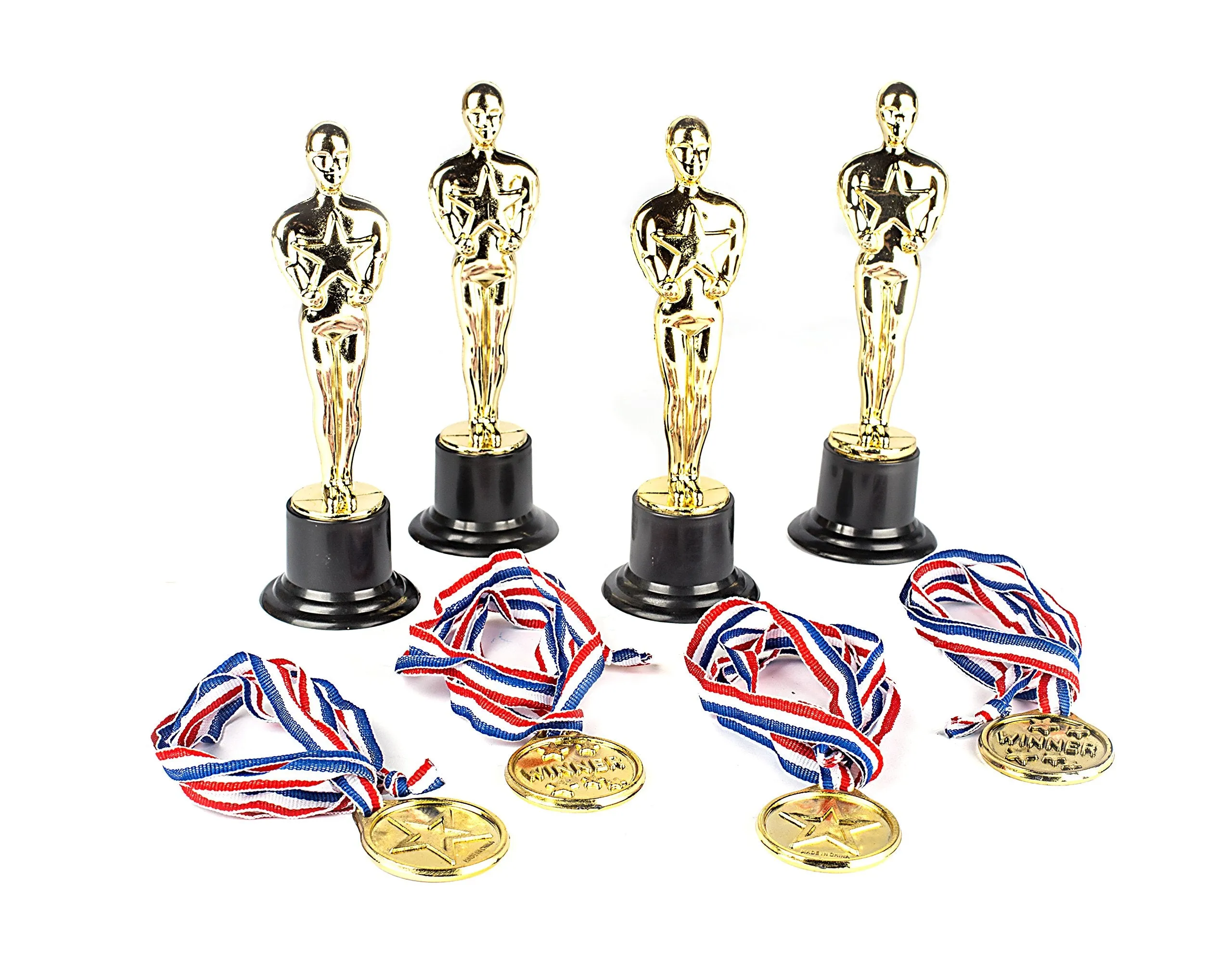 Award Medal of Honor Trophy Award Set of 24; Includes 12 Gold Winner Award Medals; 12 Gold