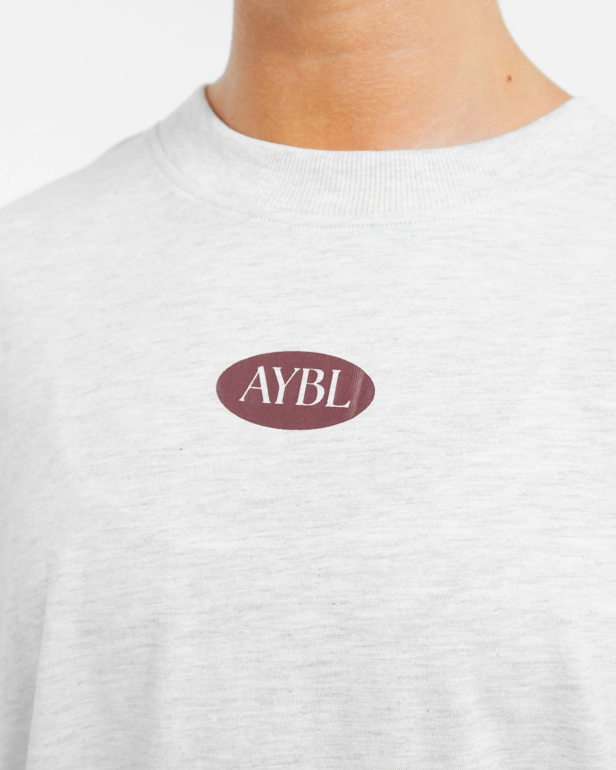 AYBL Lifestyle Oversized T Shirt - Heather Grey/Burgundy