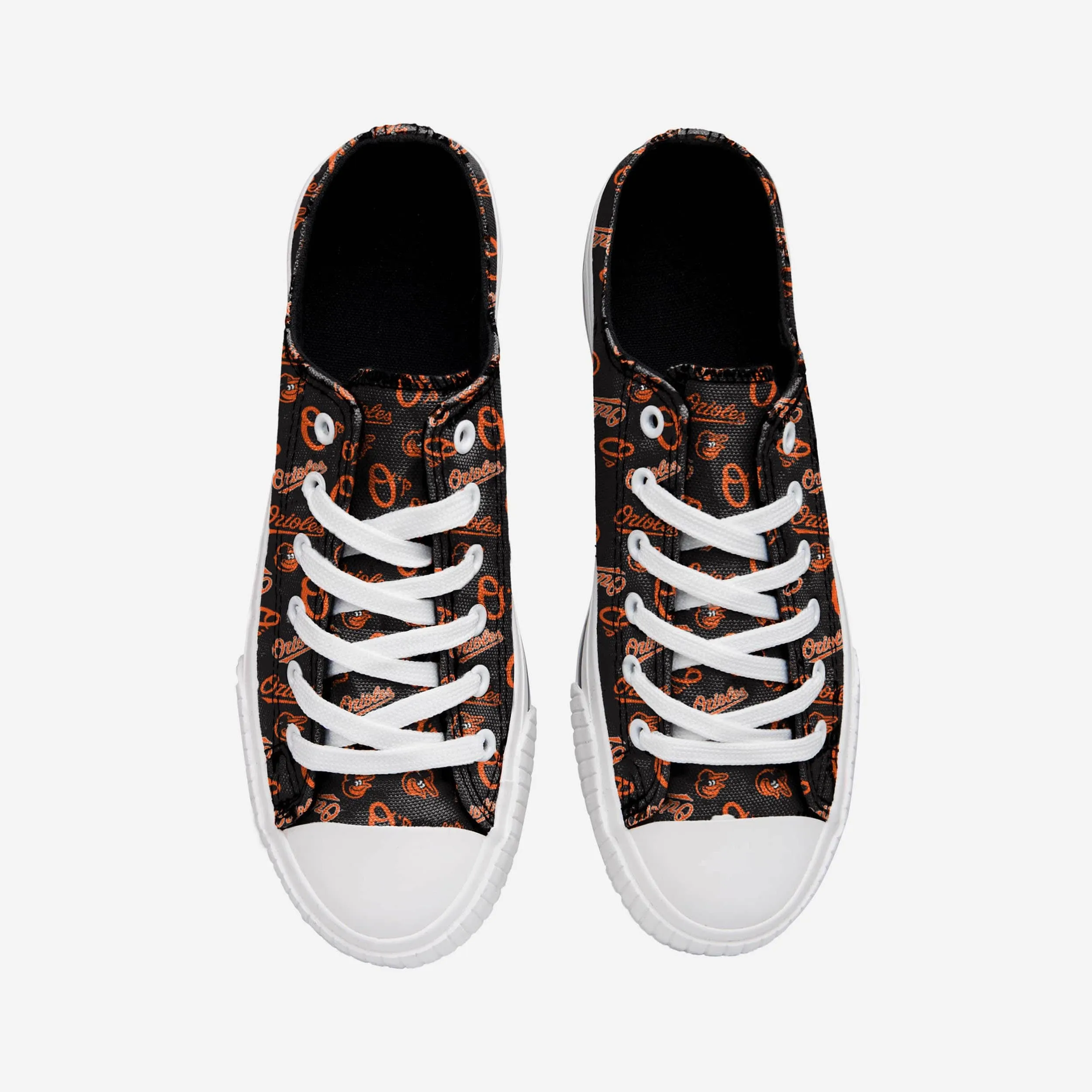 Baltimore Orioles Womens Low Top Repeat Print Canvas Shoe