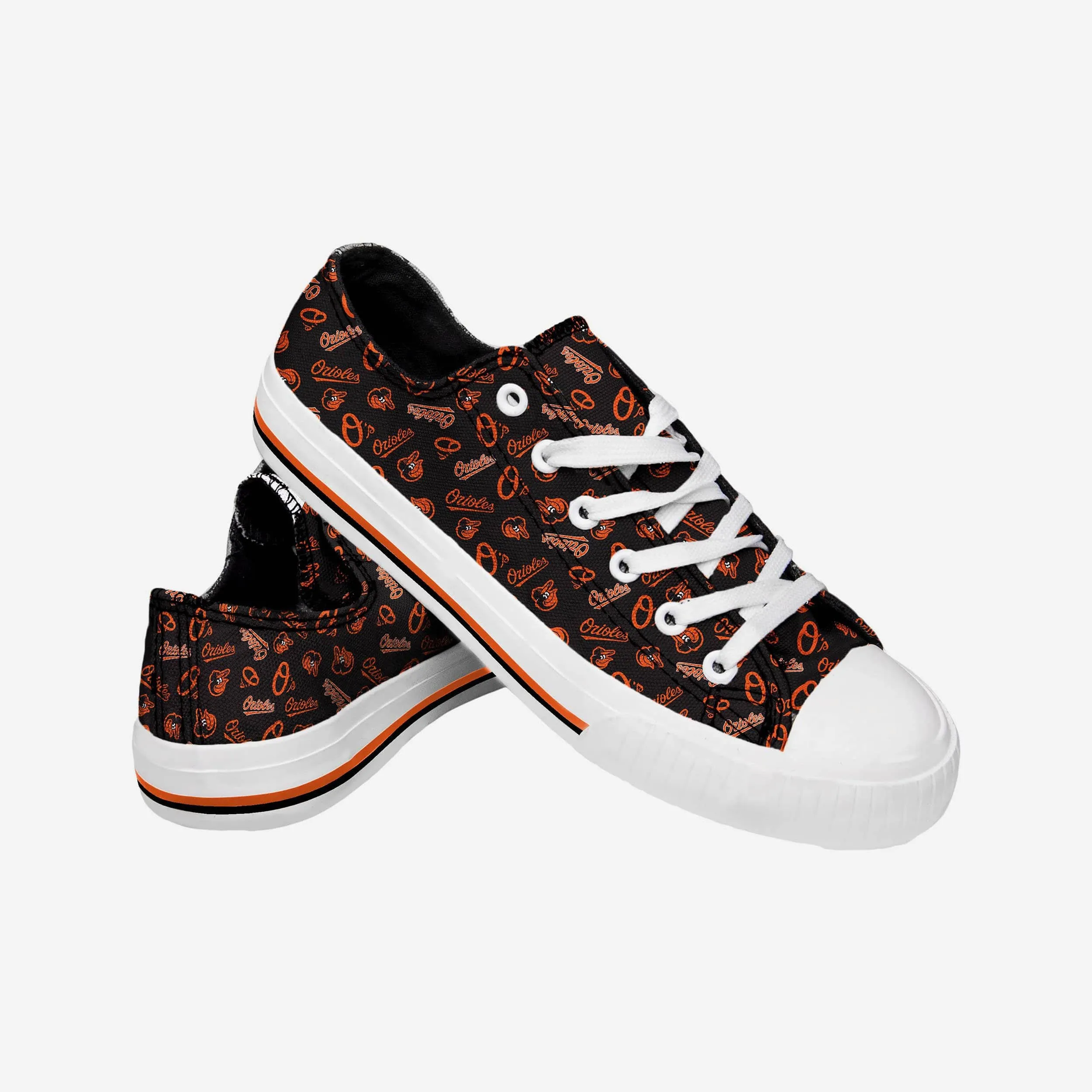 Baltimore Orioles Womens Low Top Repeat Print Canvas Shoe