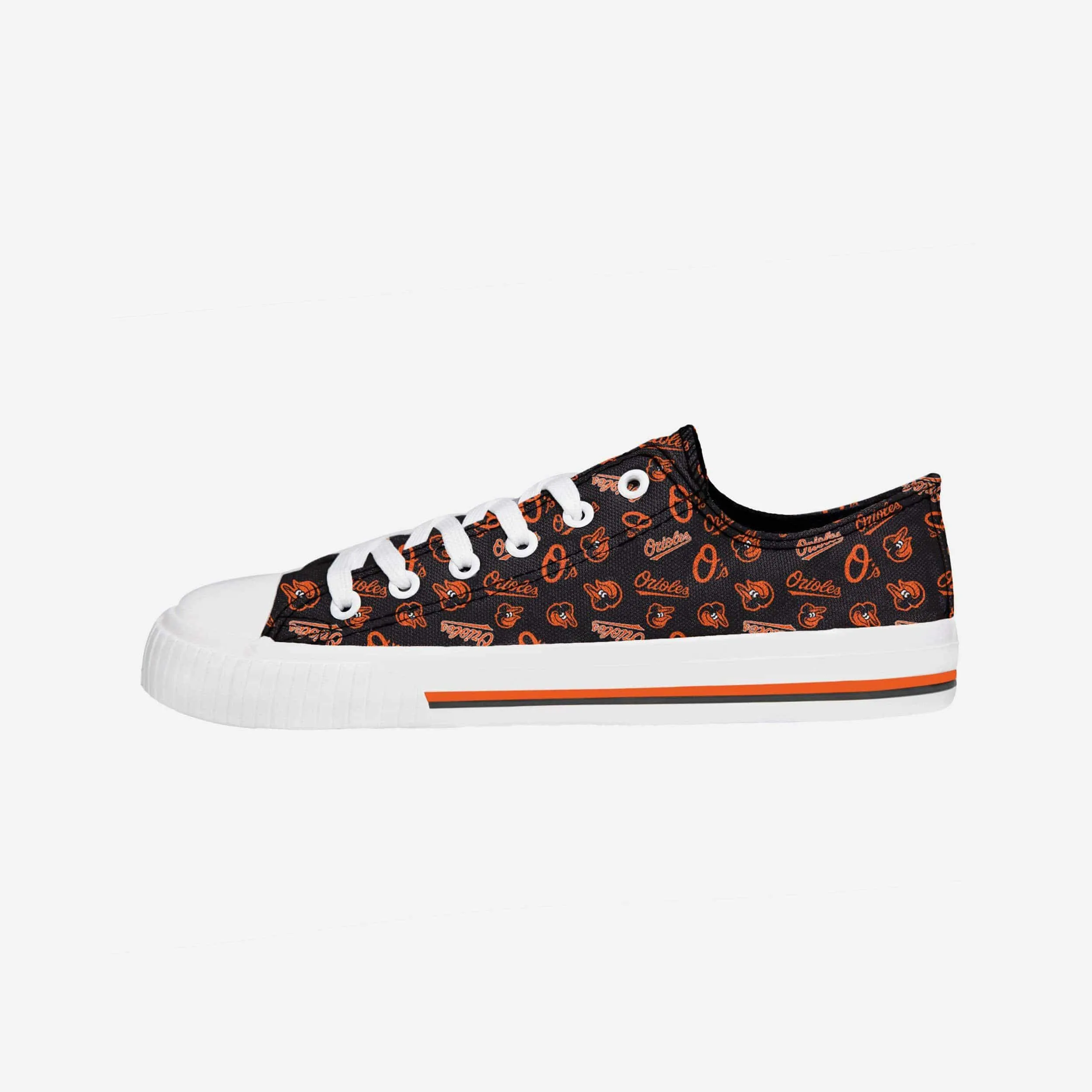 Baltimore Orioles Womens Low Top Repeat Print Canvas Shoe