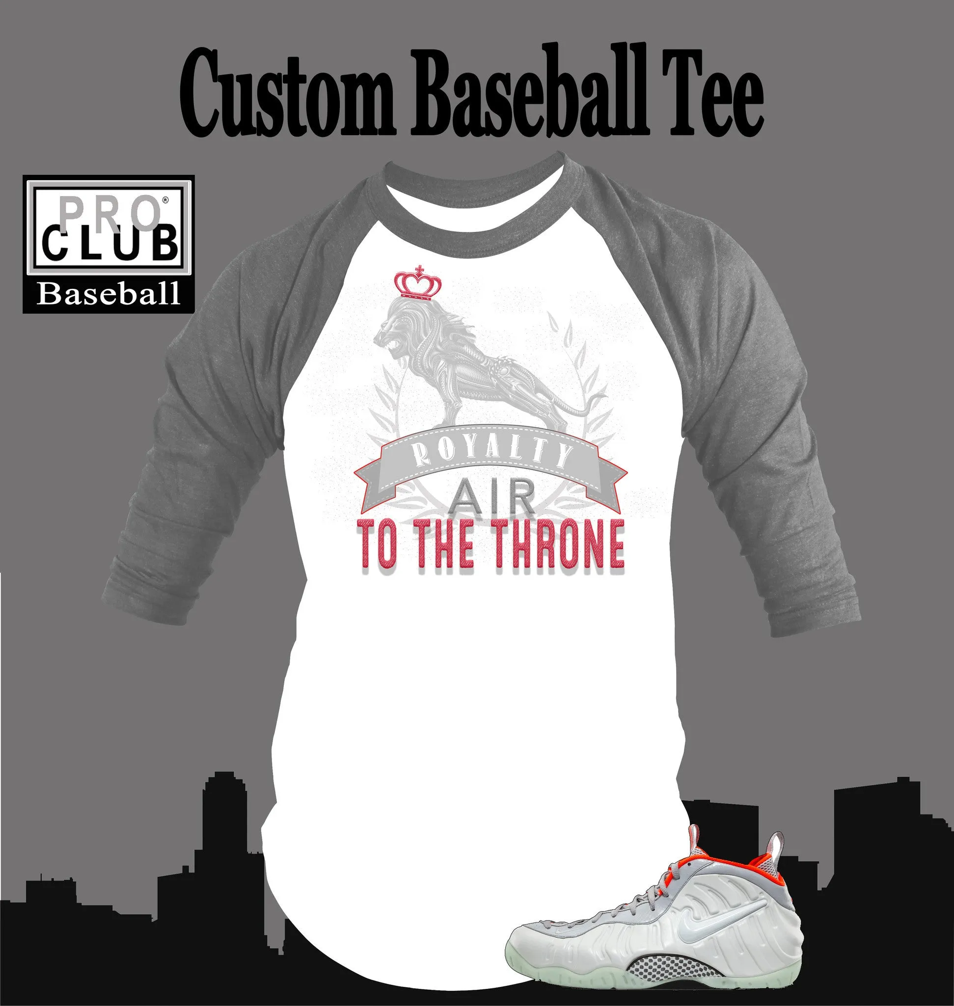 Baseball T Shirt To Match Pure Platinum Yeezy Foamposite Shoe