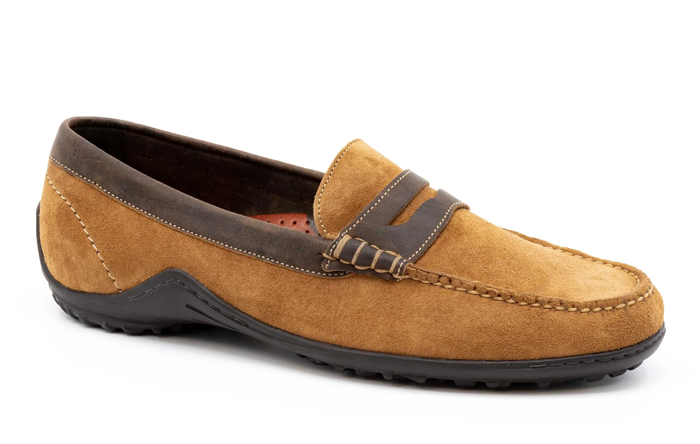 Bill Safari Kudu Suede Penny Loafers - Tobacco