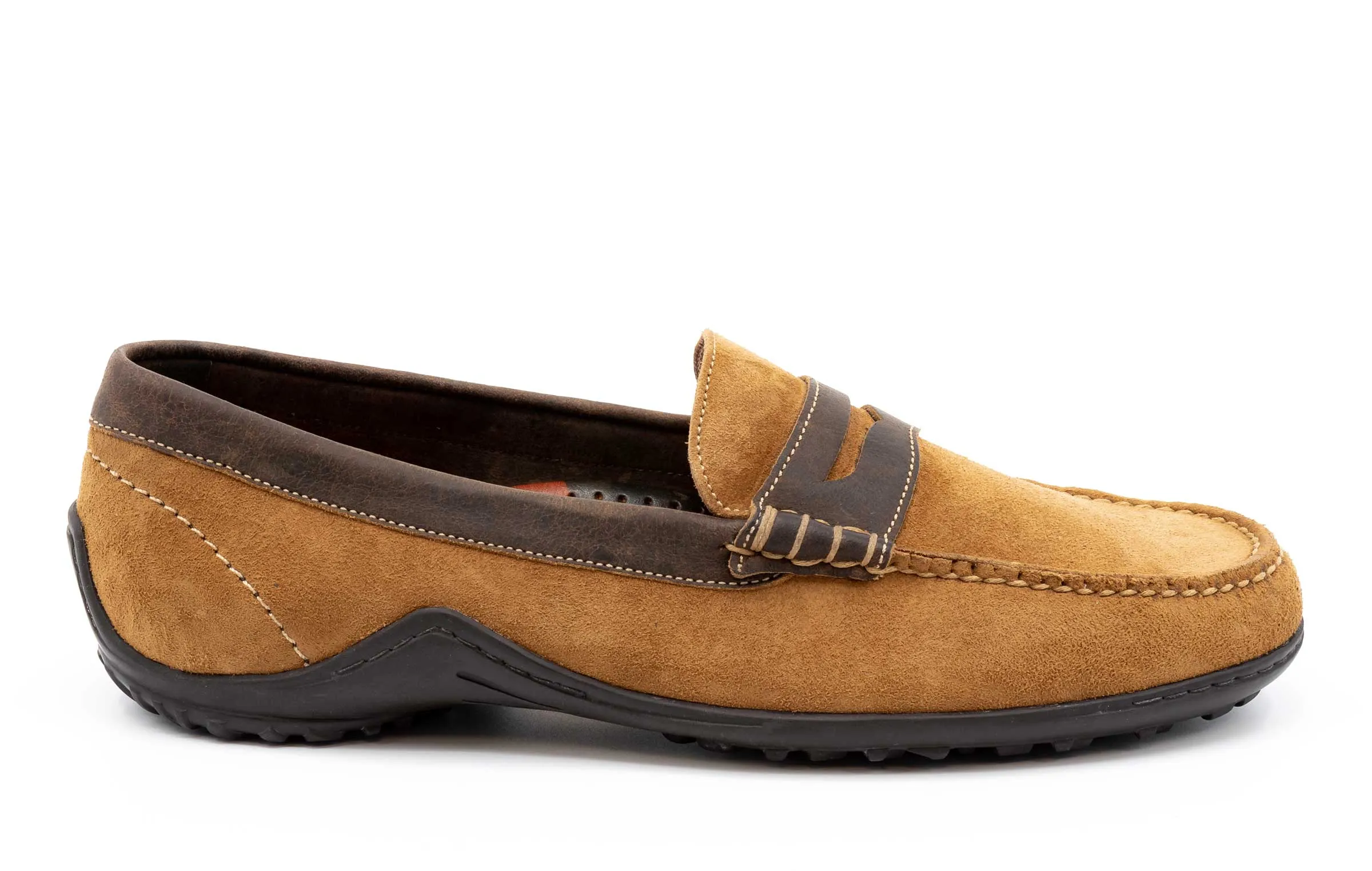 Bill Safari Kudu Suede Penny Loafers - Tobacco