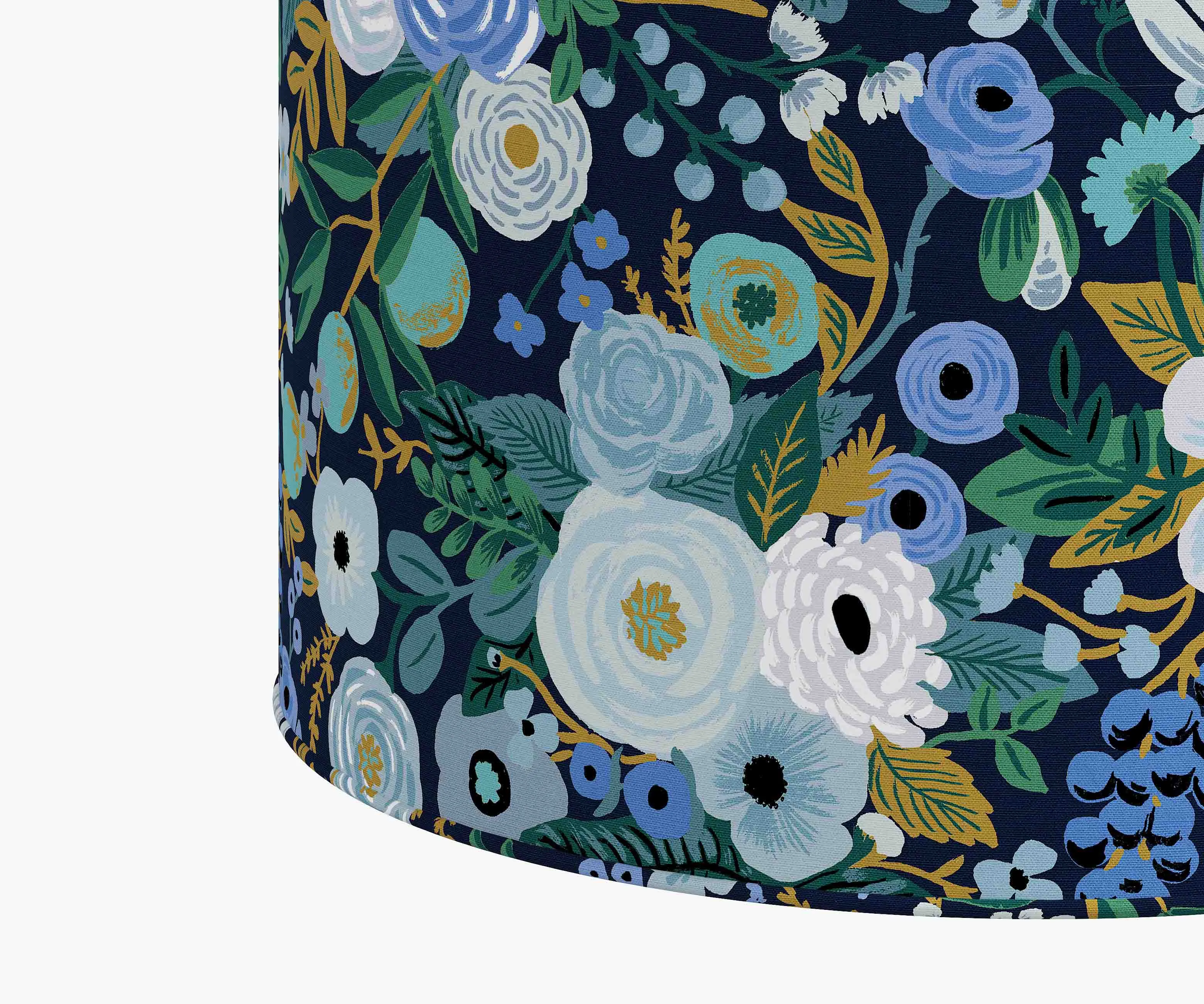 Billie Ottoman - Garden Party Blue