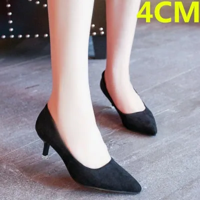 Black Pointed High Heels Stiletto Shallow Mouth Wild Women's Single Shoes