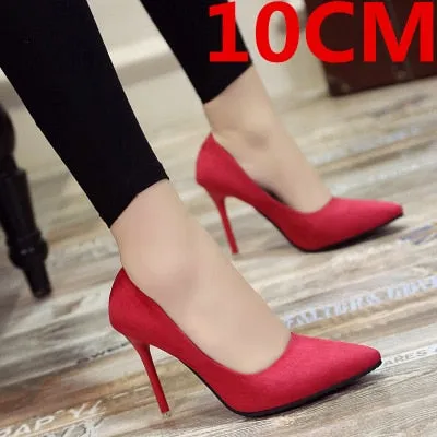 Black Pointed High Heels Stiletto Shallow Mouth Wild Women's Single Shoes