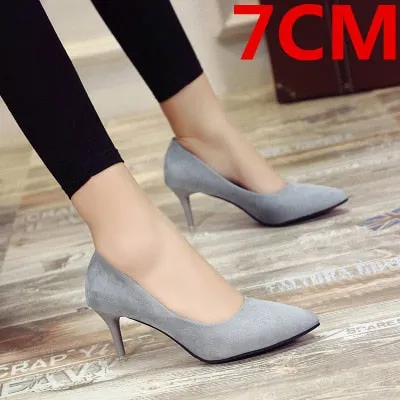 Black Pointed High Heels Stiletto Shallow Mouth Wild Women's Single Shoes