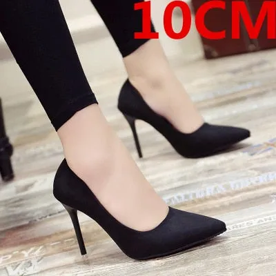 Black Pointed High Heels Stiletto Shallow Mouth Wild Women's Single Shoes