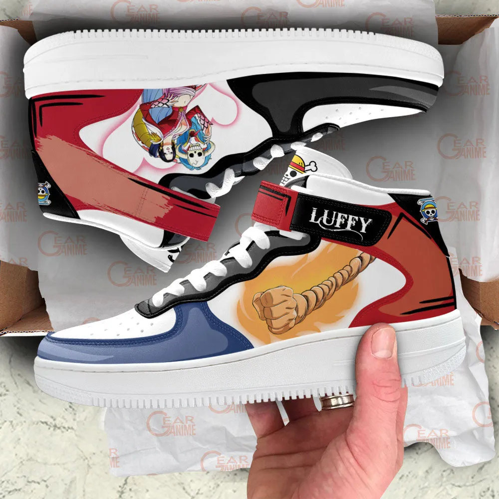 Boa and Luffy Sneakers Air Mid Custom OP Anime Shoes