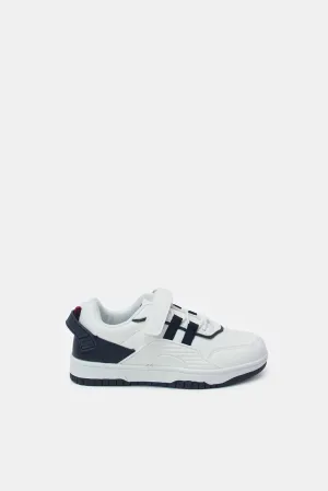 Boys White Colour Block Sneaker