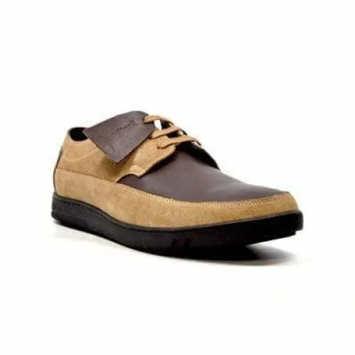 British Walkers Bristol Bally Style Men's Brown and Tan Leather and Suede Low Top Sneakers