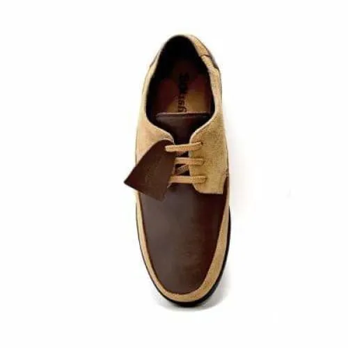 British Walkers Bristol Bally Style Men's Brown and Tan Leather and Suede Low Top Sneakers