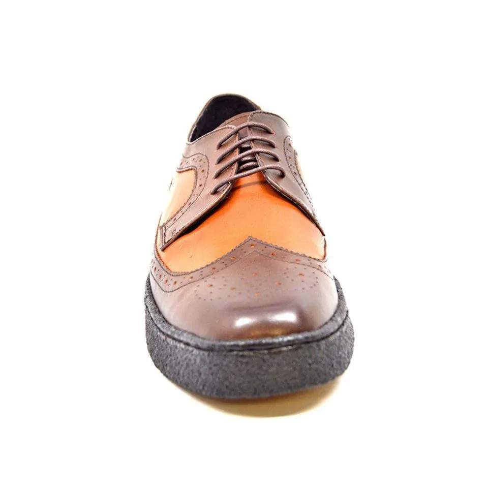 British Walkers Wingtips Limited Edition Men's Two Tone Low Cut Tan and Brown Leather