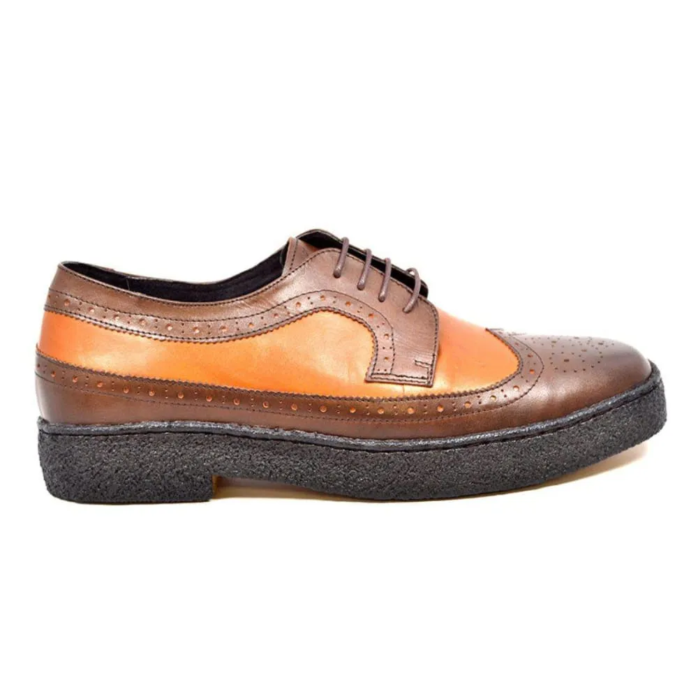 British Walkers Wingtips Limited Edition Men's Two Tone Low Cut Tan and Brown Leather