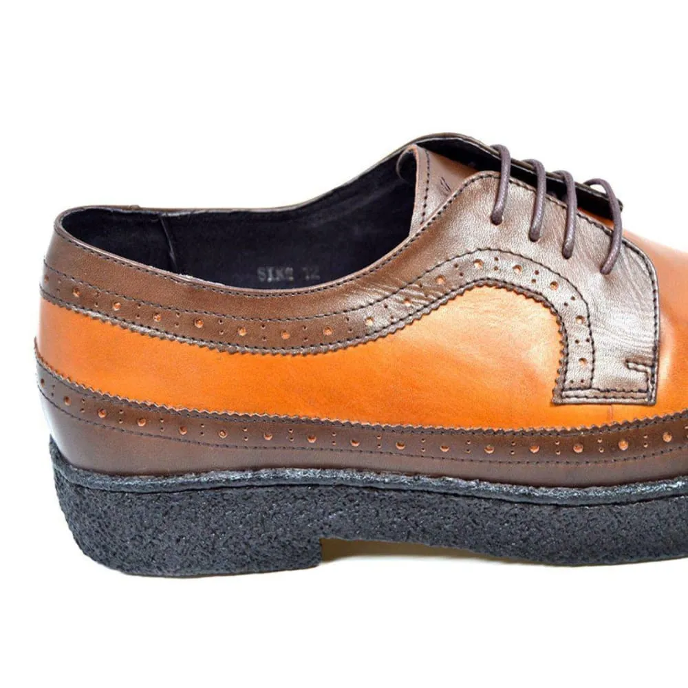 British Walkers Wingtips Limited Edition Men's Two Tone Low Cut Tan and Brown Leather