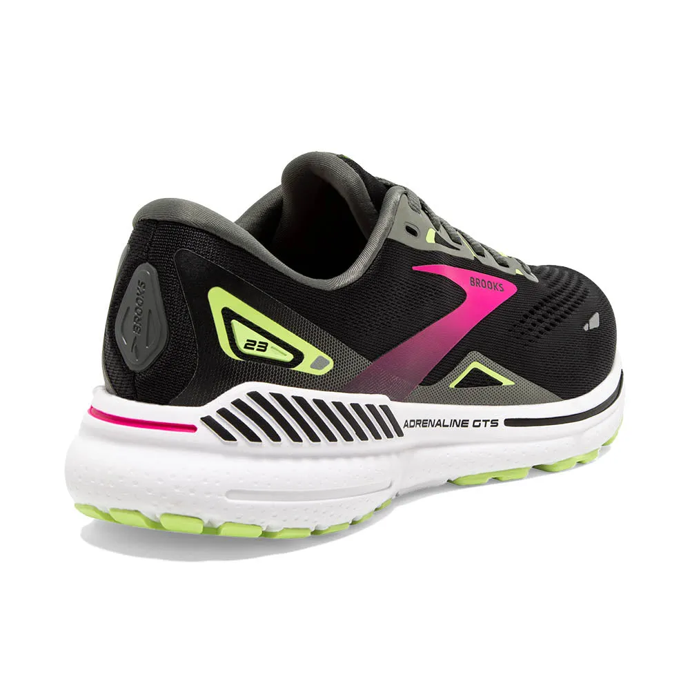 Brooks Adrenaline GTS 23 Wide (Womens) - Black/Gunmetal/Sharp Green