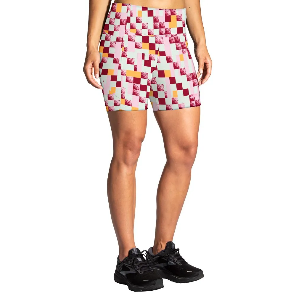 Brooks | Moment 5" Short Tight | Women's | Pace Check Print