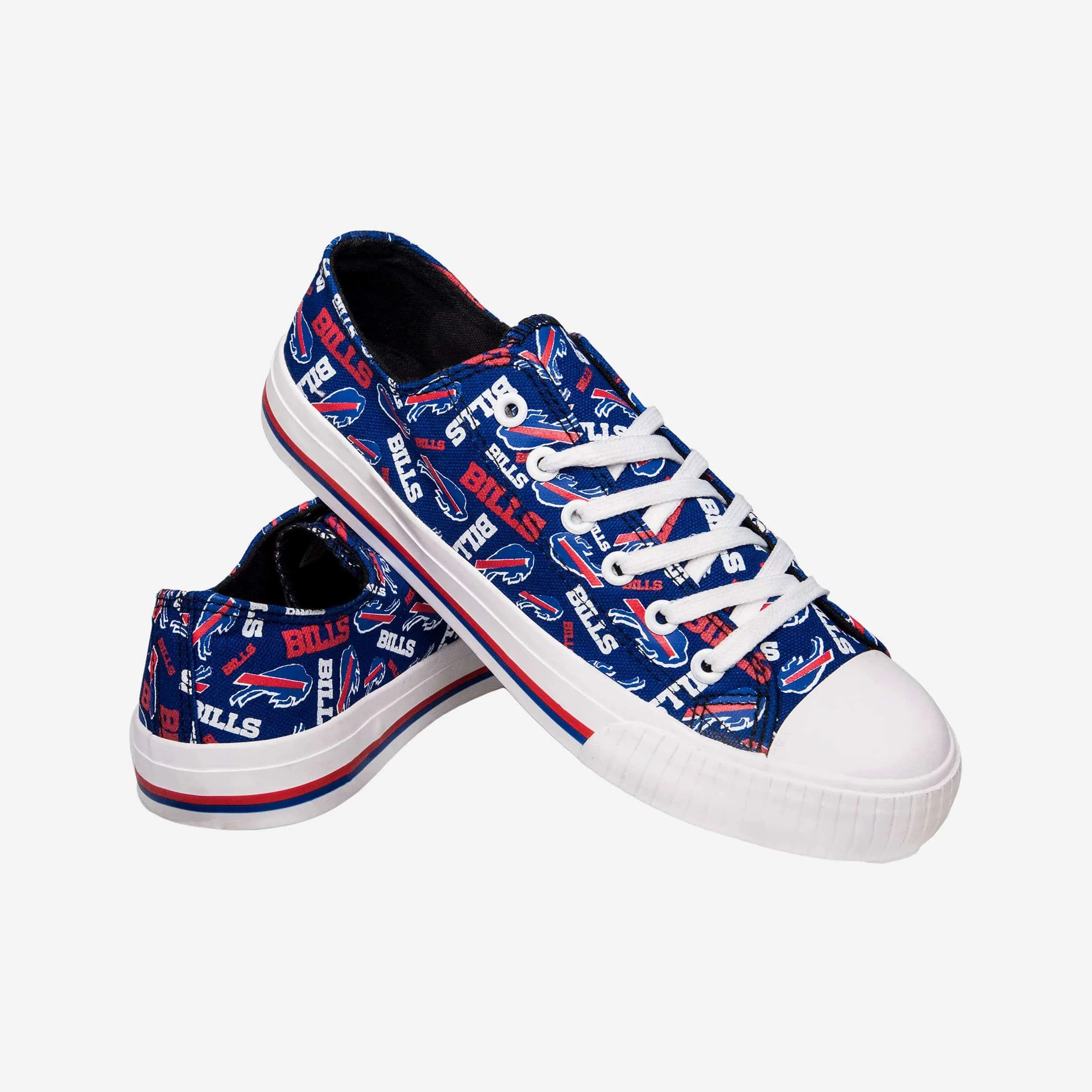 Buffalo Bills Womens Low Top Repeat Print Canvas Shoe