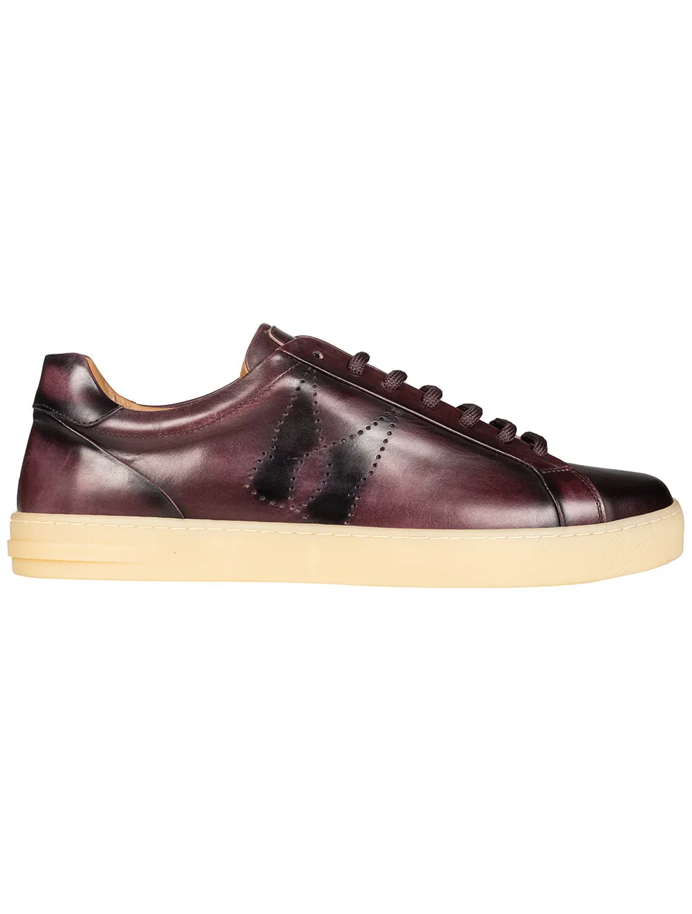 Buffered Calfskin Sneaker Rouge Noir