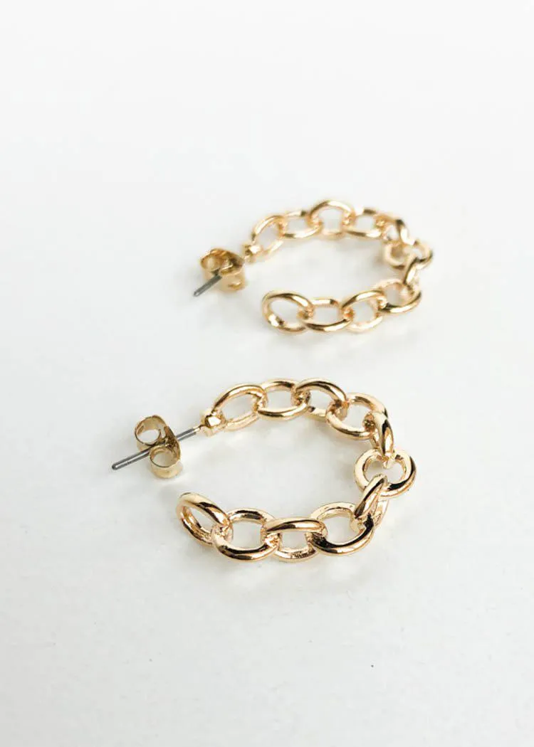 Chan Chan Chain Mini Hoop Earring - Gold