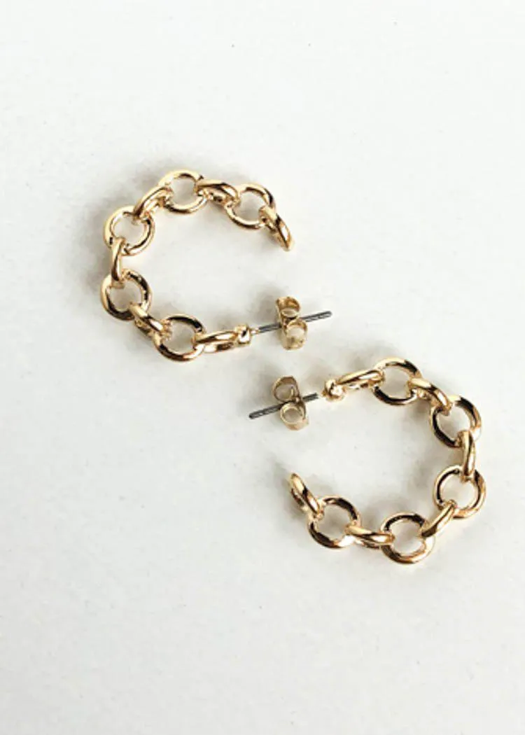 Chan Chan Chain Mini Hoop Earring - Gold