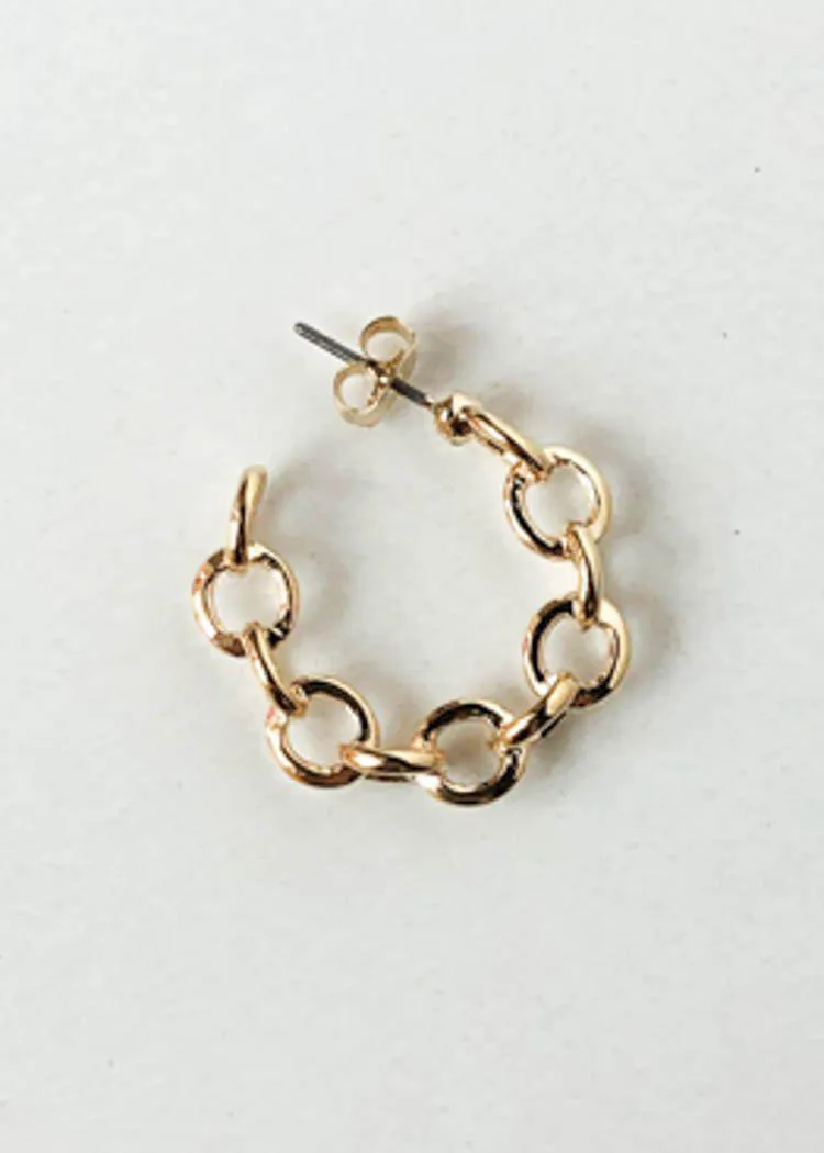 Chan Chan Chain Mini Hoop Earring - Gold