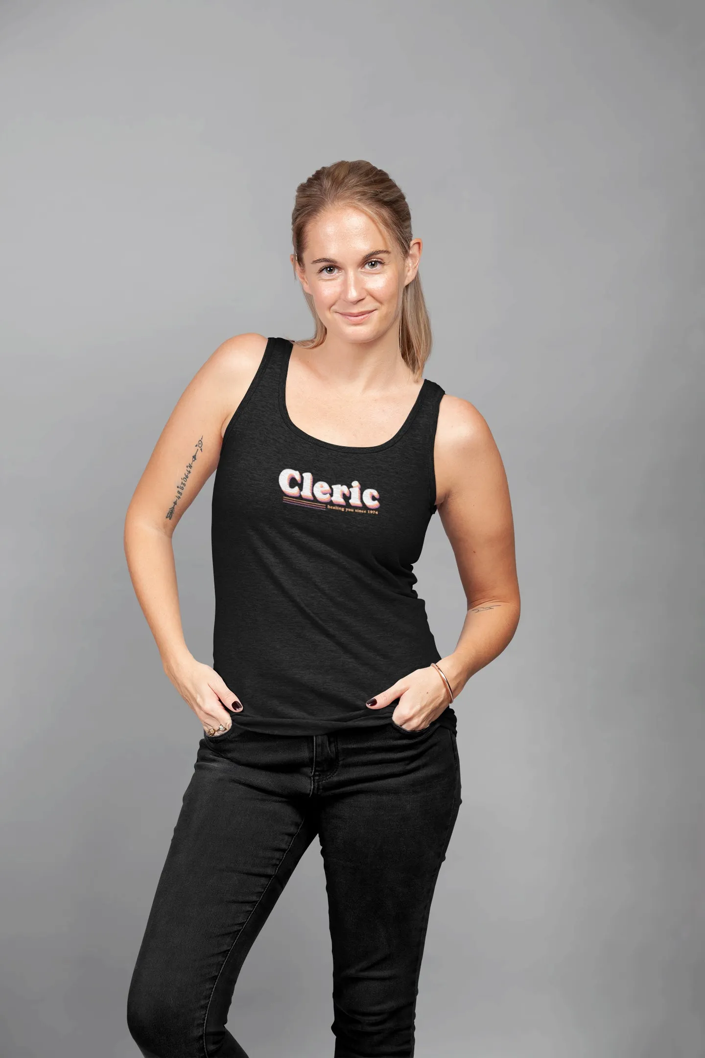 Cleric - Kicking it Old School Women's Racer-back Tank-top