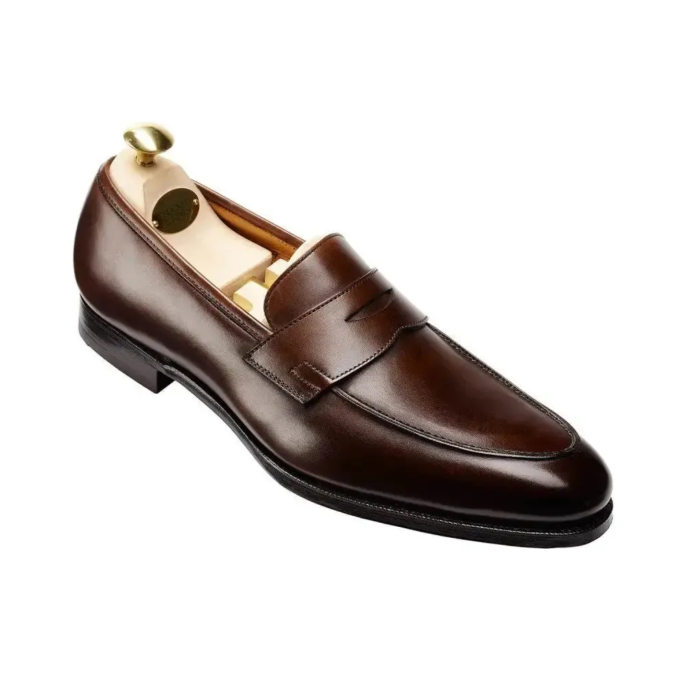 Crawford Dark Brown Hand Grade Penny Loafers