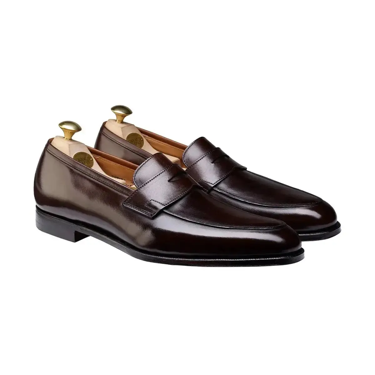 Crawford Dark Brown Hand Grade Penny Loafers