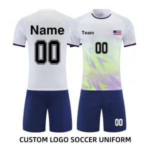 Custom White Soccer Jerseys for Teams with Logo