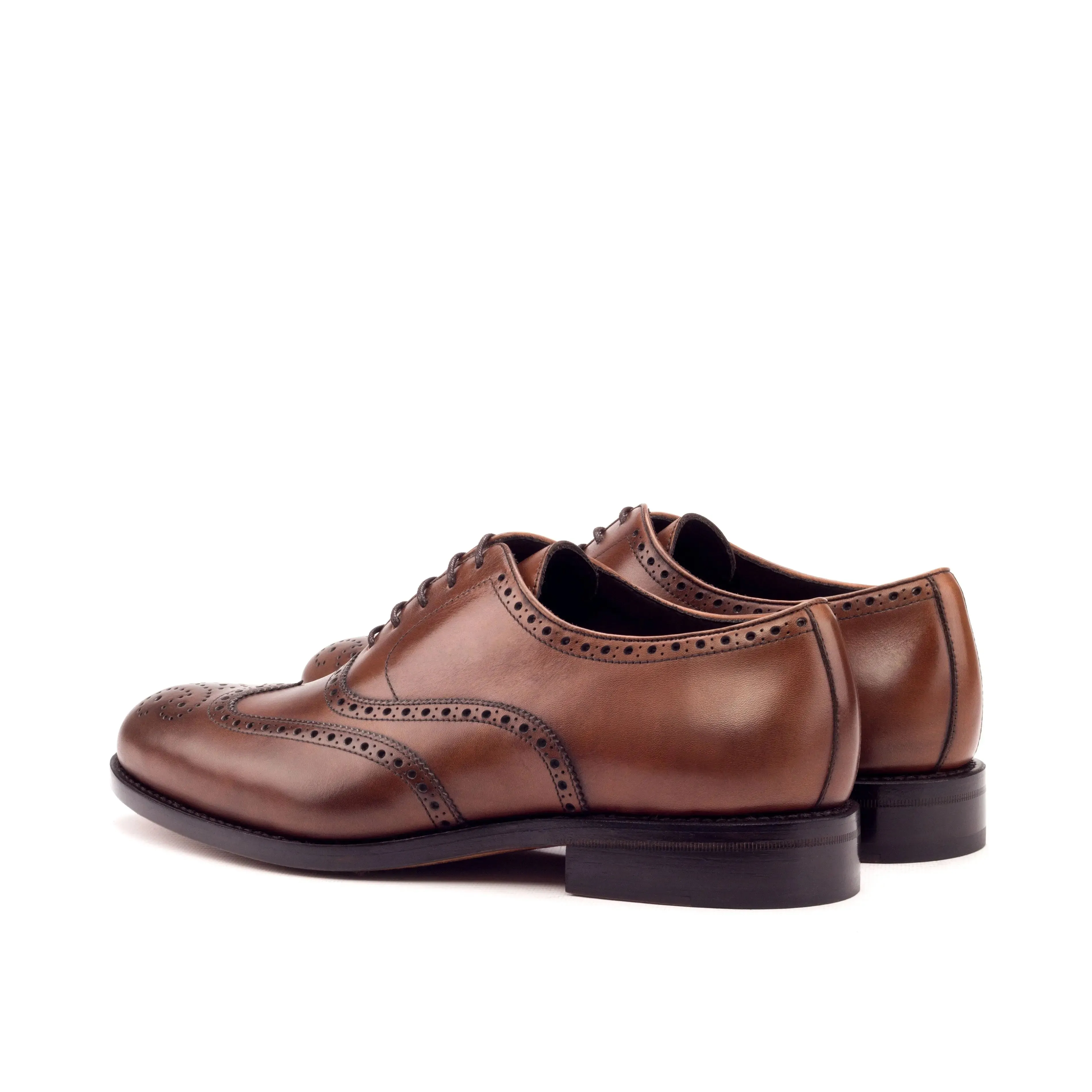 DapperFam Aeron in Med Brown Men's Italian Leather Full Brogue