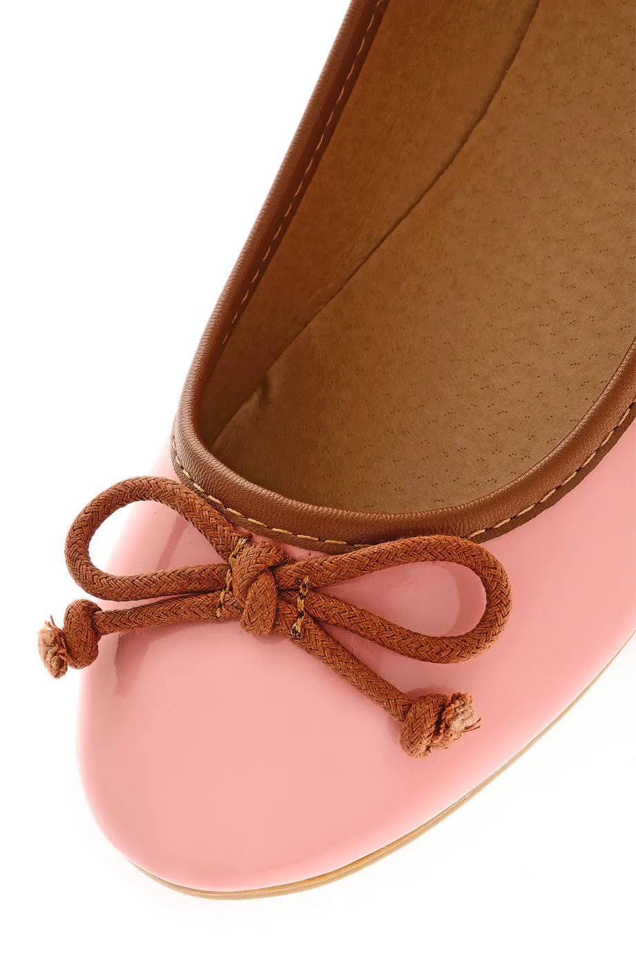 DEUX COULEUR Pink Patent Ballerinas