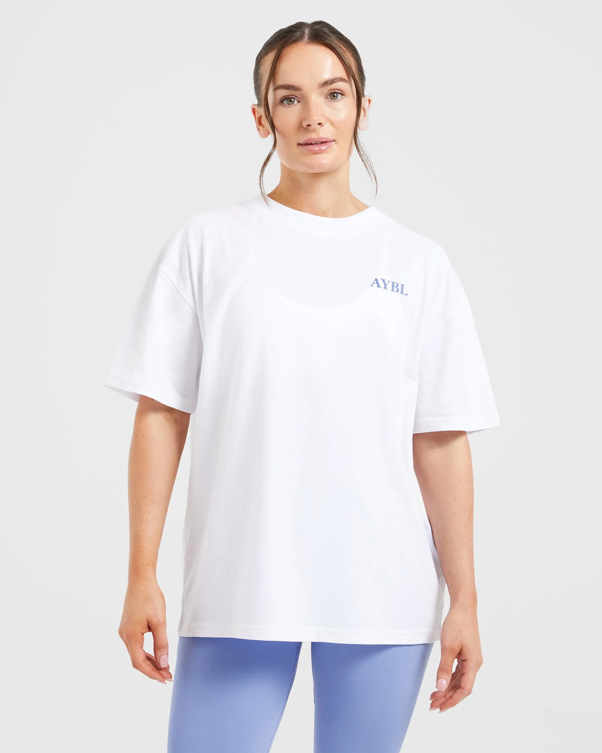 Do It For You Oversized T Shirt - White/Blue