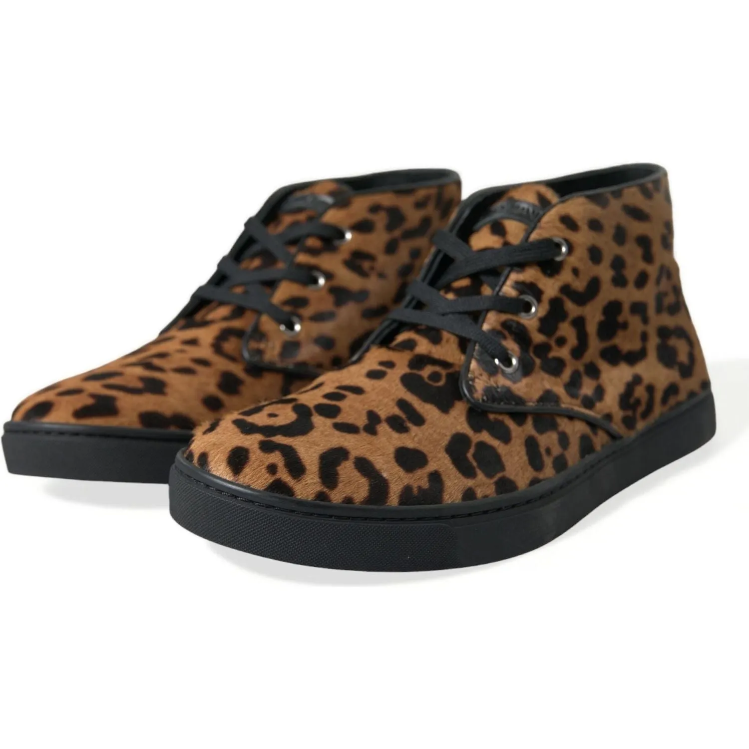 Dolce & Gabbana Elegant Leopard Print Mid-Top Sneakers